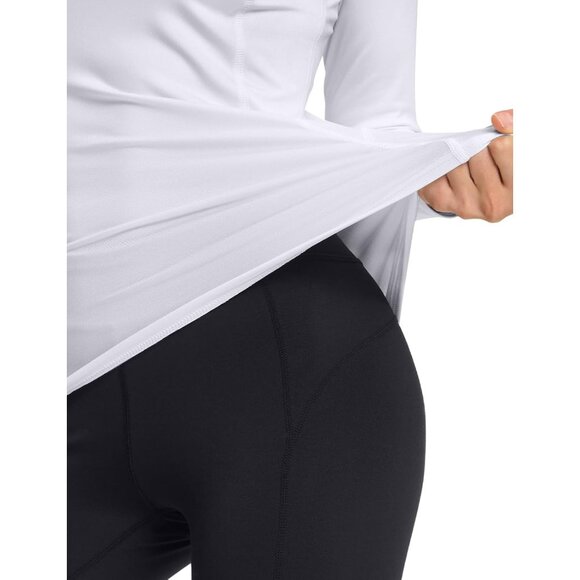 Women's Thermal Long Sleeve Compression Top - Crew & Mock Turtle Neck - Picture 7 of 9